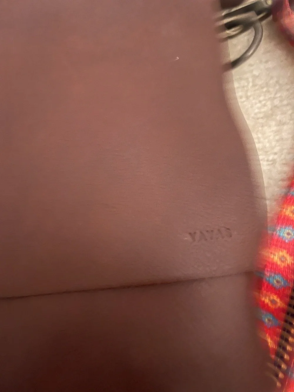 Burgundy Crossbody Messenger Bag with Patterned Strap - Picture 2 of 6